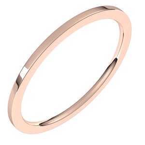 10K Rose 1 mm Flat Comfort Fit Light Band Size 6