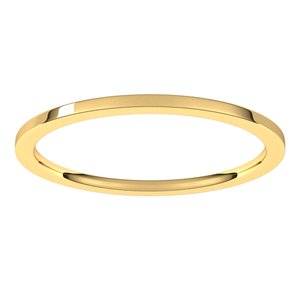 10K Yellow 1 mm Flat Comfort Fit Light Band Size 9.5