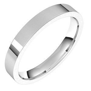 Sterling Silver 3 mm Flat Comfort Fit Light Band Size 10
