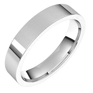 Sterling Silver 4 mm Flat Comfort Fit Light Band Size 10
