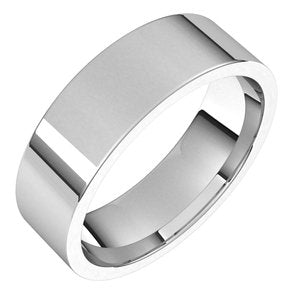 Sterling Silver 6 mm Flat Comfort Fit Light Band Size 6
