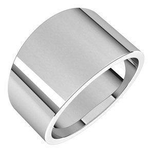 Sterling Silver 12 mm Flat Tapered Band Size 6
