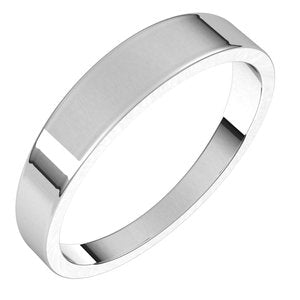 Sterling Silver 4 mm Flat Tapered Band Size 10