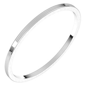 14K X1 White 1 mm Flat Ultra-Light Band Size 10