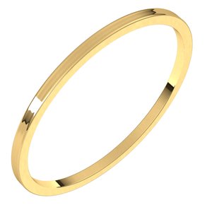 14K Yellow 1 mm Flat Ultra-Light Band Size 9