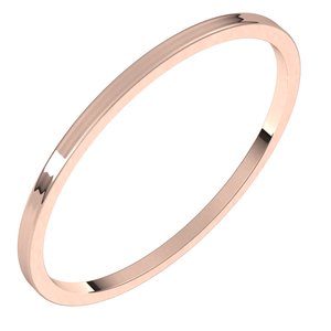 10K Rose 1 mm Flat Ultra-Light Band Size 7