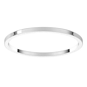 18K White 1 mm Flat Ultra-Light Band Size 6
