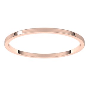 10K Rose 1 mm Flat Ultra-Light Band Size 7