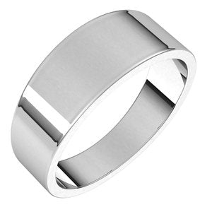 Sterling Silver 7 mm Flat Tapered Band Size 10
