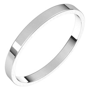 10K White 2 mm Flat Ultra-Light Band Size 9.5