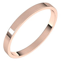 Load image into Gallery viewer, 10K Rose 2 mm Flat Ultra-Light Band Size 6
