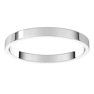 10K White 2 mm Flat Ultra-Light Band Size 7