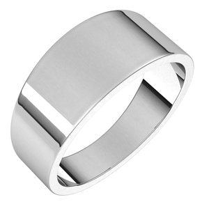 Sterling Silver 8 mm Flat Tapered Band Size 10
