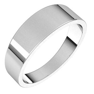 Sterling Silver 6 mm Flat Tapered Band Size 10