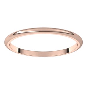 10K Rose 1.5 mm Half Round Band Size 6