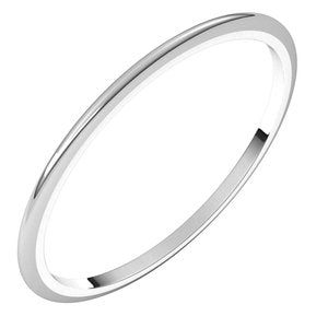 14K X1 White 1 mm Half Round Band Size 9