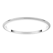 Load image into Gallery viewer, 14K X1 White 1 mm Half Round Band Size 9
