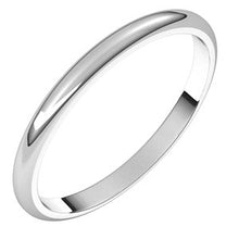 Load image into Gallery viewer, 10K White 2 mm Half Round Band Size 7
