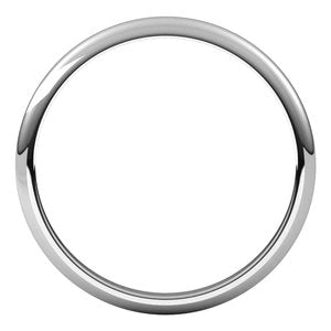 10K White 2 mm Half Round Band Size 6