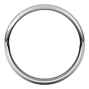 Sterling Silver 3 mm Half Round Band Size 6