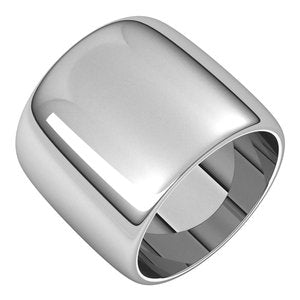 Sterling Silver 17 mm Half Round Band Size 10