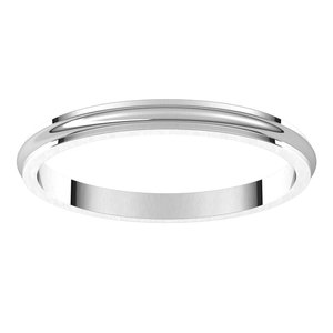 10K White 2 mm Half Round Edge Band Size 7