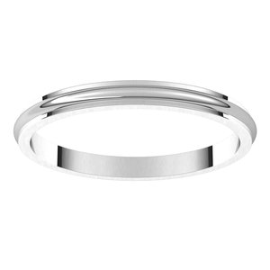 10K White 2 mm Half Round Edge Band Size 6