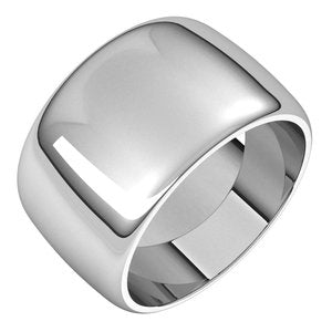 Sterling Silver 12 mm Half Round Band Size 9