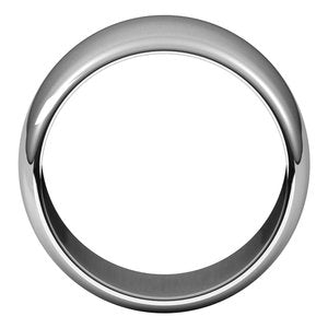 Platinum 12 mm Half Round Band Size 10.5