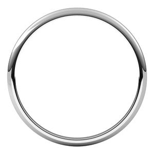 10K White 1.5 mm Half Round Light Band Size 9.5