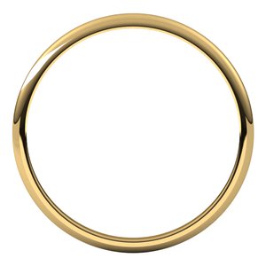 10K Yellow 1.5 mm Half Round Light Band Size 10