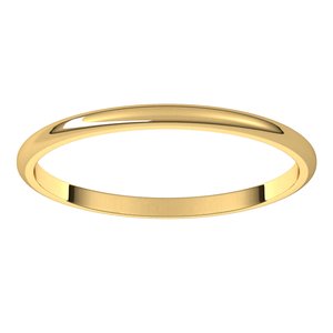 10K Yellow 1.5 mm Half Round Light Band Size 9