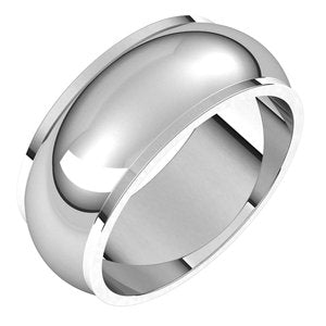 Bande de palladium 8 mm demi-ronde bord taille 13