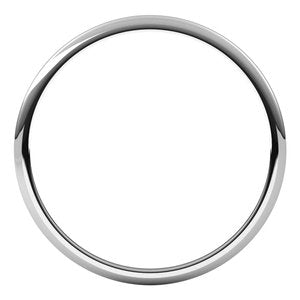 14K White 1 mm Half Round Light Band Size 9.5
