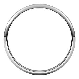 10K White 2 mm Half Round Light Band Size 9