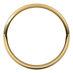 10K Yellow 2 mm Half Round Light Band Size 9.5