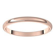 Load image into Gallery viewer, 10K Rose 2 mm Half Round Light Band Size 7
