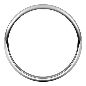 10K White 2.5 mm Half Round Light Band Size 6