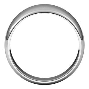 Sterling Silver 10 mm Half Round Tapered Band Size 7