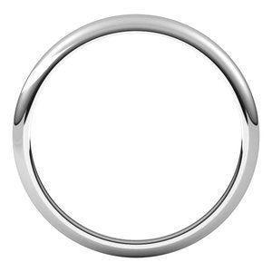 10K White 2.5 mm Half Round Tapered Band Size 6