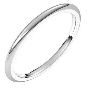 Sterling Silver 1.5 mm Half Round Comfort Fit Band Size 9.5