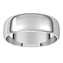 Charger l&#39;image dans la galerie, Sterling Silver 6 mm Half Round Ultra-Light Band Size 9.5
