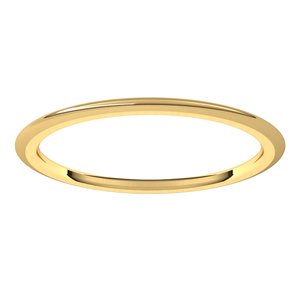 10K Yellow 1 mm Half Round Comfort Fit Band Size 6