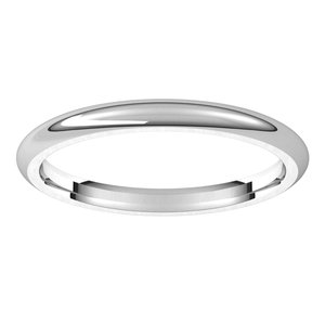 Sterling Silver 2 mm Half Round Comfort Fit Band Size 10