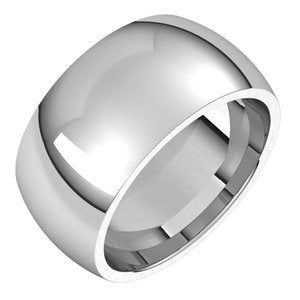 Platinum 10 mm Half Round Comfort Fit Band Size 11