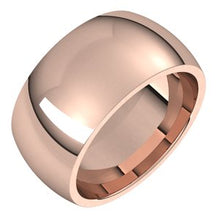 Load image into Gallery viewer, 18K Rose 10 mm Half Round Comfort Fit Band Size 12.5
