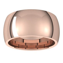 Charger l'image dans la galerie, Bande 18K Rose 10 mm demi-ronde Comfort Fit Taille 12
