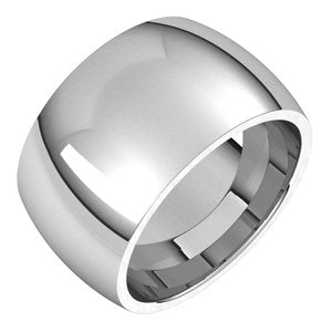 Platinum 12 mm Half Round Comfort Fit Band Size 5