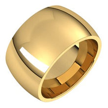 Charger l'image dans la galerie, 18K Jaune 12 mm Bande demi-ronde Comfort Fit Taille 6
