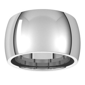 Palladium 12 mm Half Round Comfort Fit Band Size 7.5